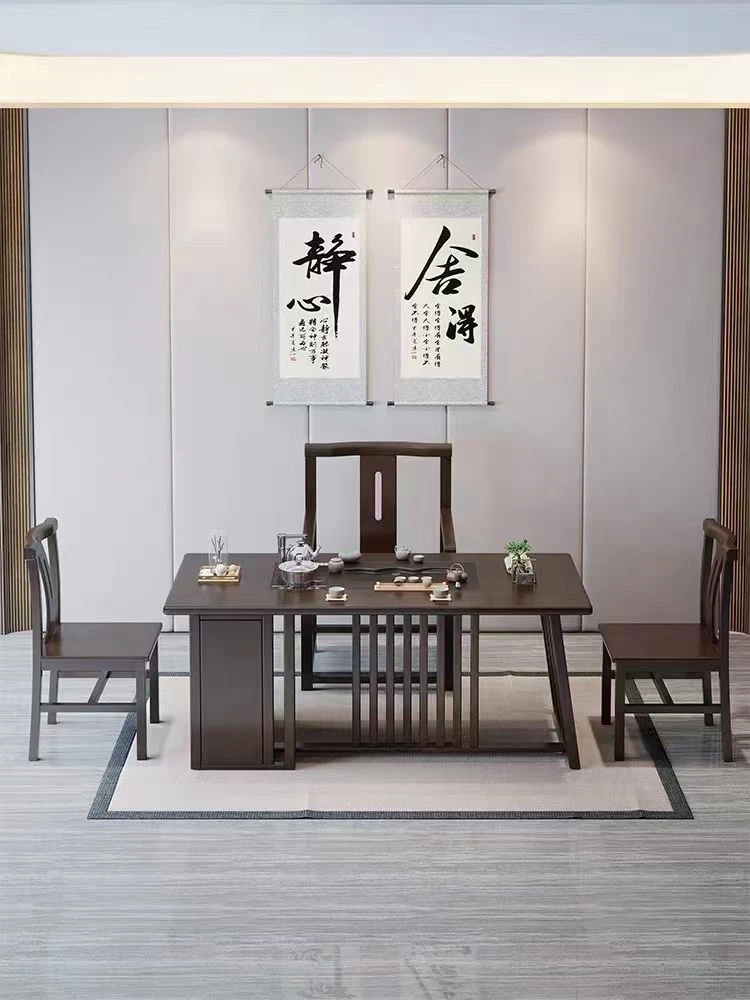 实木橡木茶台 办公茶台 功夫茶
