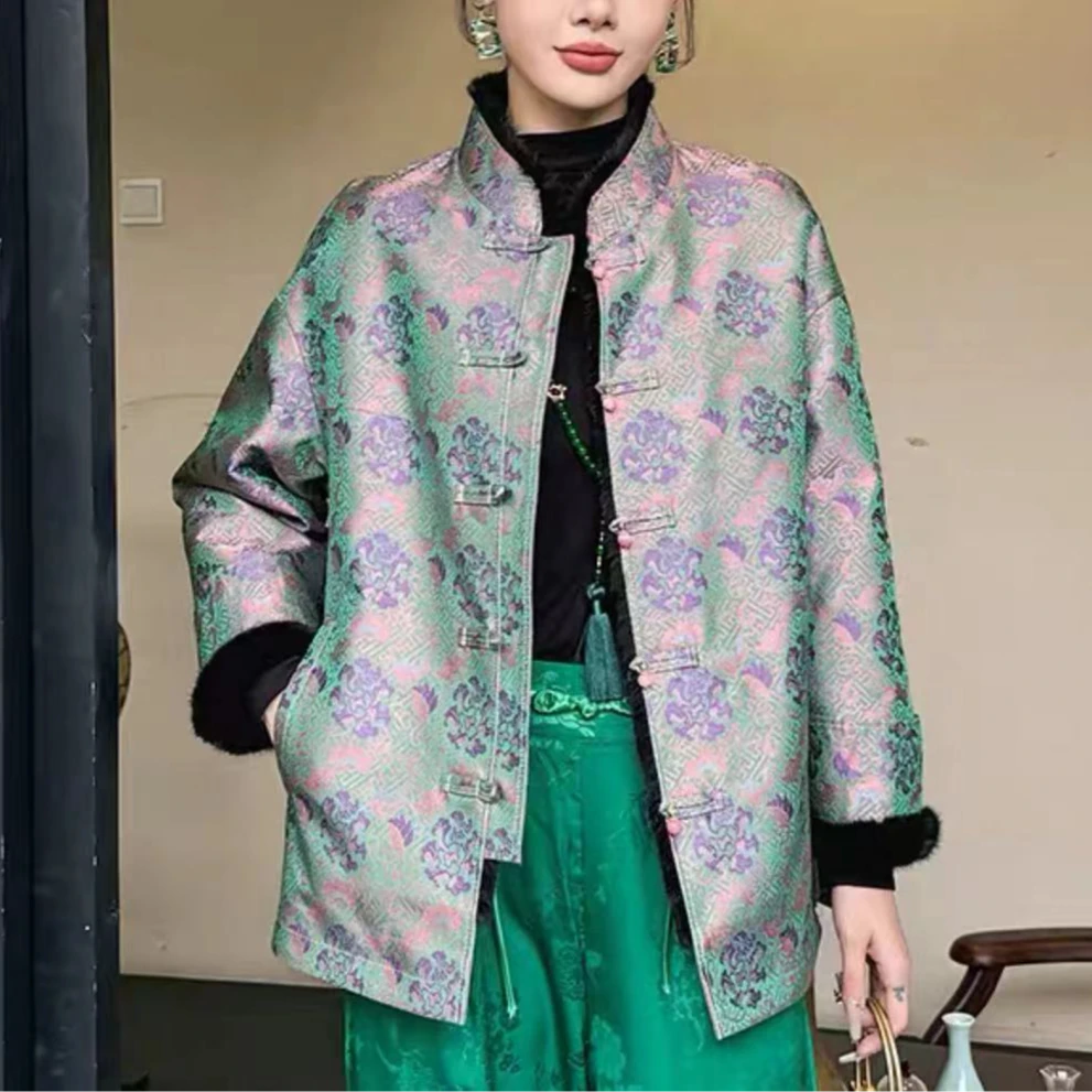 贵媚新中式外套新款年轻款宋锦上衣女国风外套13523-伊伊布卓尔仓