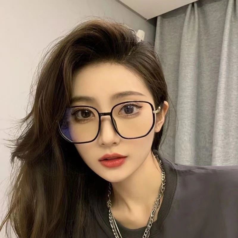 黑框眼镜男防蓝光眼镜框近视眼镜成品女生超轻镜架方形大框平光镜