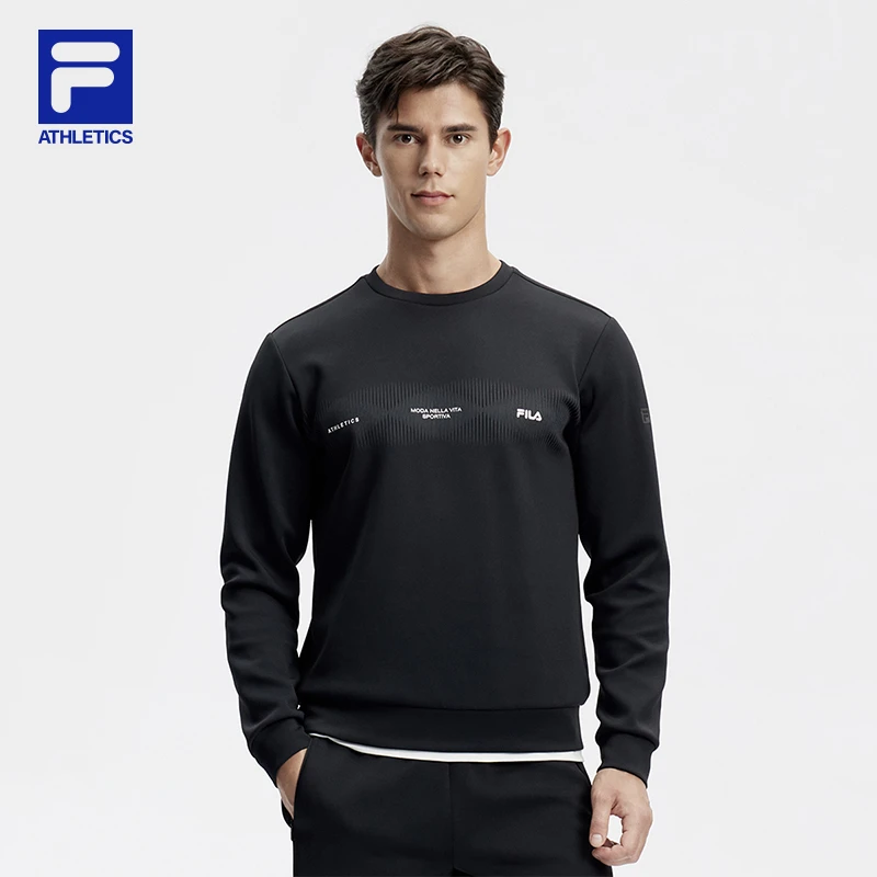 FILA斐乐套头卫衣男子2024春季新款时尚休闲运动上衣A11M411210F