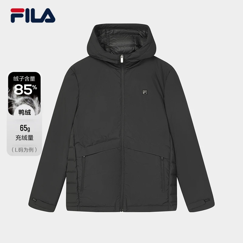 Fila/斐乐男士羽绒服【挺括有型保暖舒适】经典简约秋冬连帽外套
