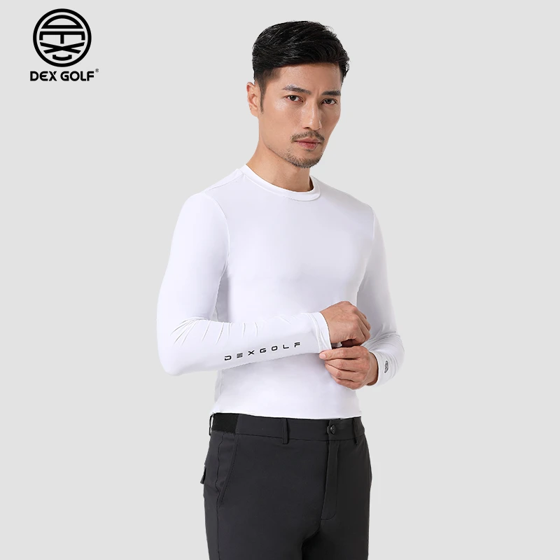 DEXGOLF高尔夫男士打底衣1062薄款纯色圆领上衣运动百搭弹力速干