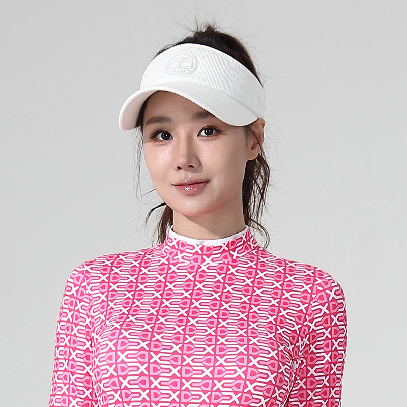 DEXGOLF高尔夫球帽女士灯芯绒logo无顶帽户外运动遮阳防晒空顶帽