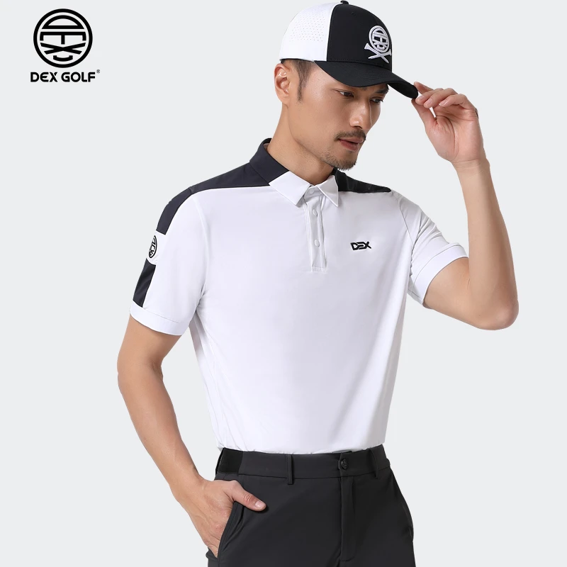 DEXGOLF韩国高尔夫男士短袖T恤1057个性插肩短袖polo衫运动休闲