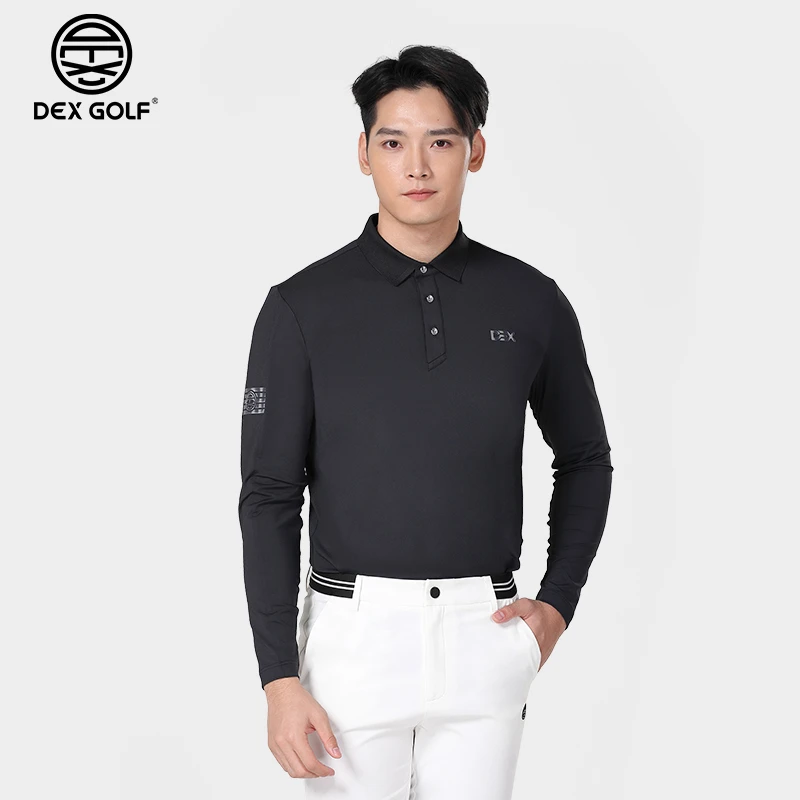 DEXGOLF高尔夫男士秋季长袖T恤1207特色上衣舒适弹力Polo衫
