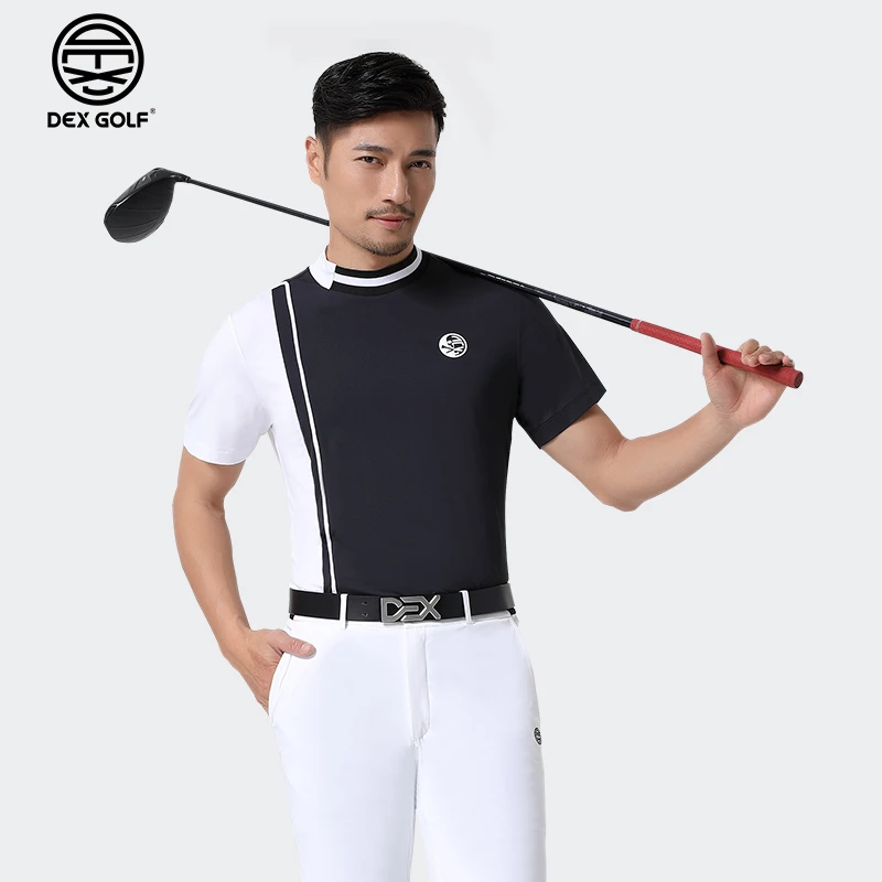DEXGOLF高尔夫男士短袖T恤夏季新款1052撞色情侣款上衣运动透气