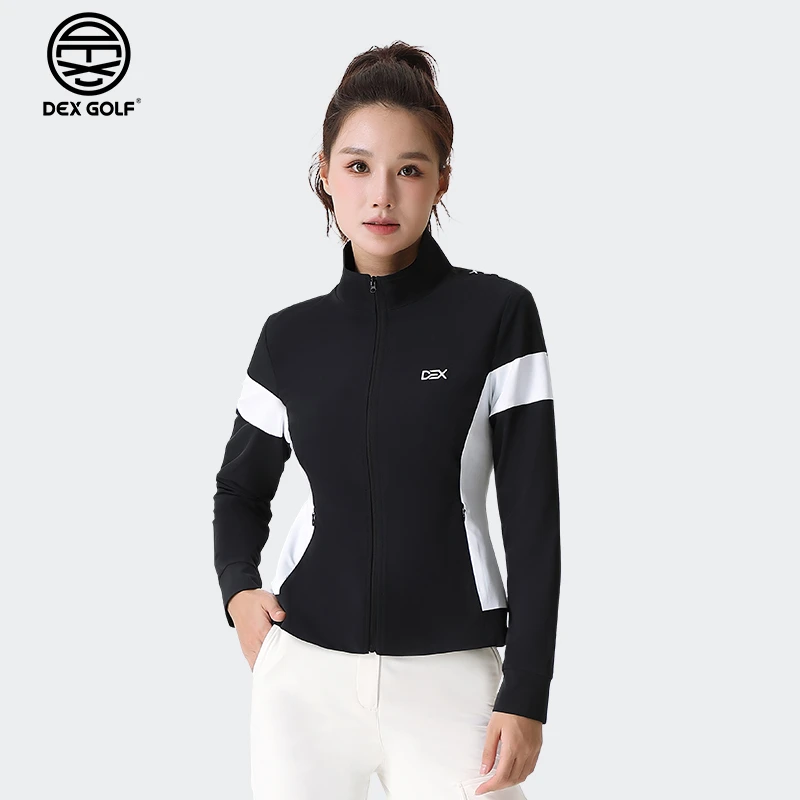 DEXGOLF高尔夫服装新款女外套6013拼色显瘦时尚气质修身