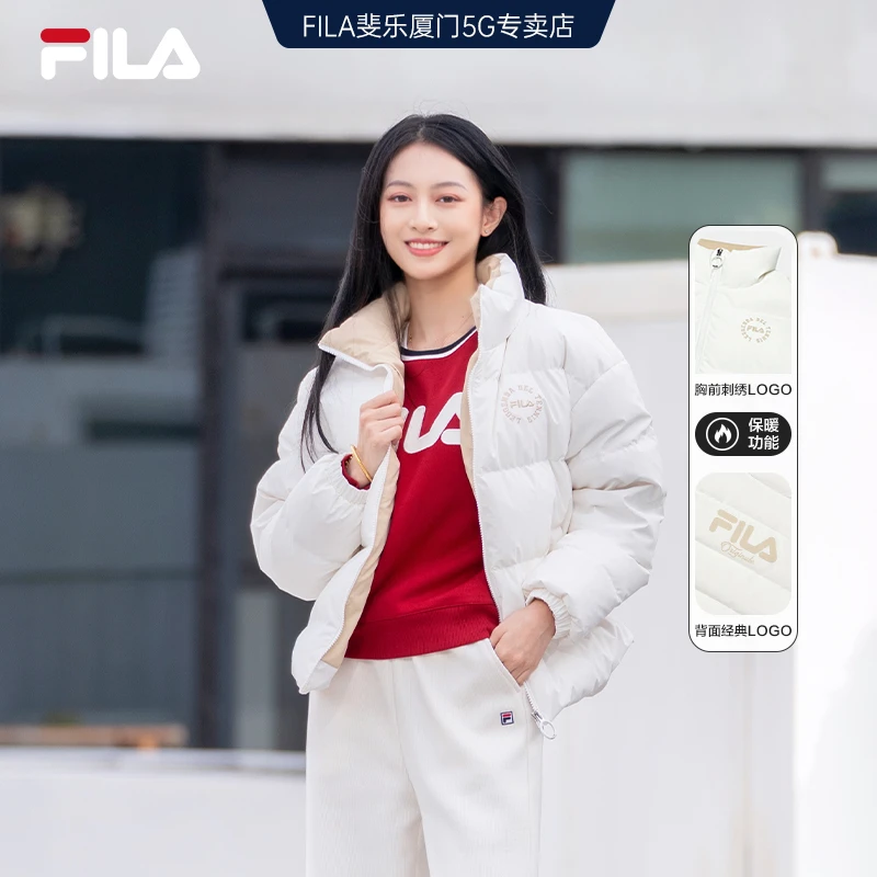 FILA斐乐羽绒服2023冬季新款时尚女士运动保暖舒适经典防风羽绒服