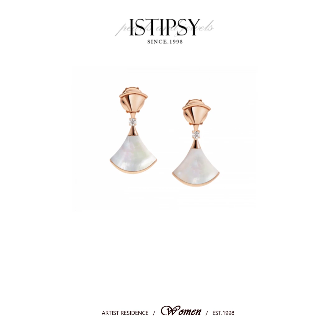 925银仿珍珠耳饰 ISTIPSY 扇形小裙子耳环