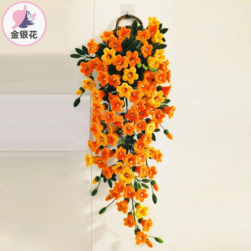 凌霄花 扭扭棒diy材料包  手工编织花束1070#