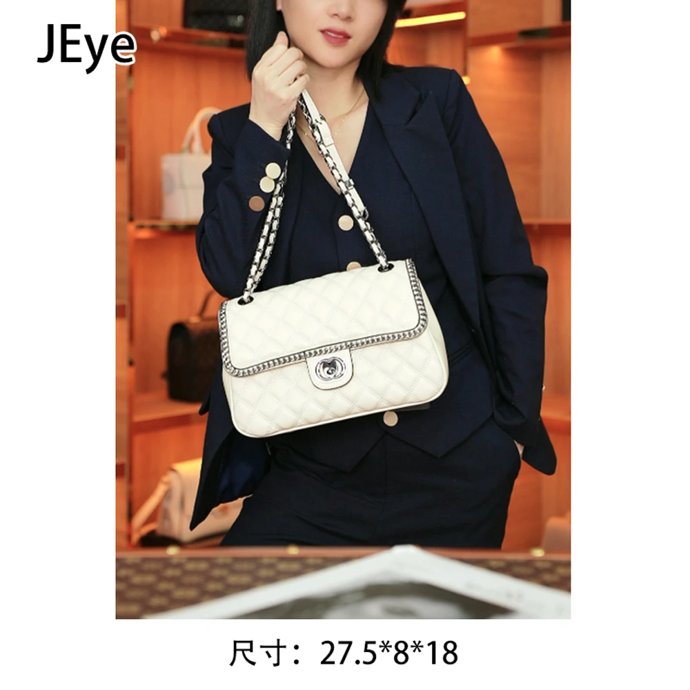 【RAIN.CUN】小众时尚潮流通勤百搭轻奢单肩气质包  GQ-6350大-米白