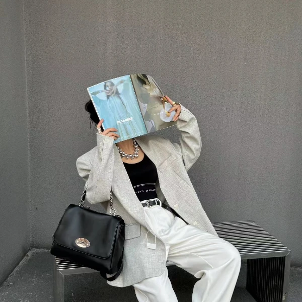 【RAIN.CUN】手工牛皮轻奢新款百搭单肩腋下包  XKY-6237-黑色