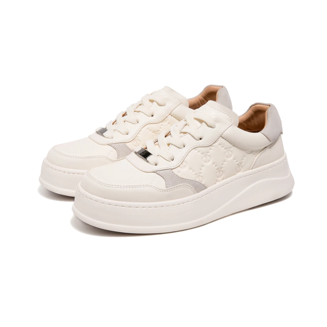 YO-L7735时尚舒适夏季马皮百搭复古透气系带低帮厚底运动鞋