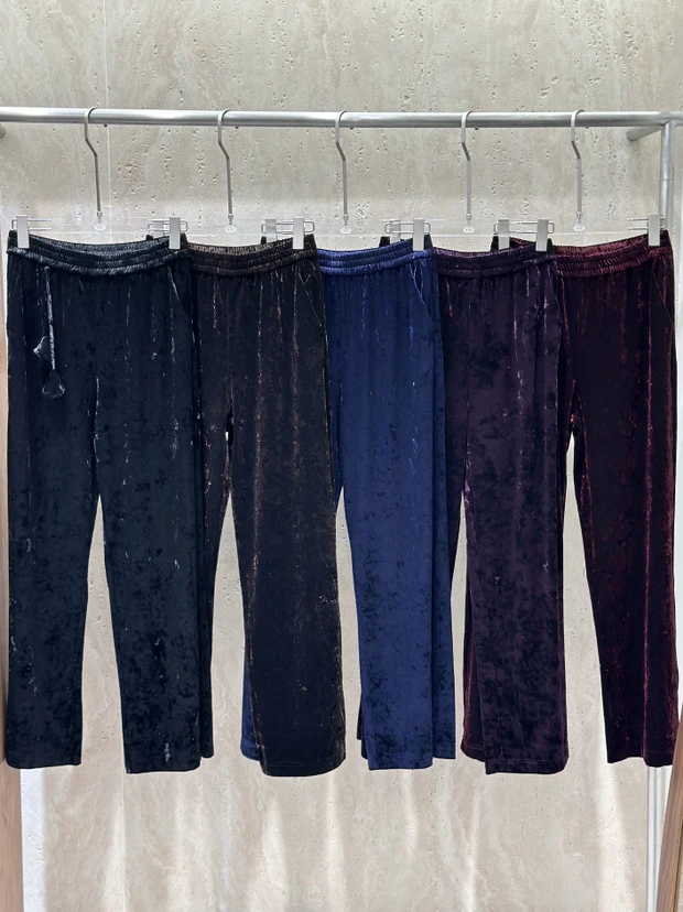 松紧腰钻石绒直筒裤（正码正拍即可，日常穿多大拍多大