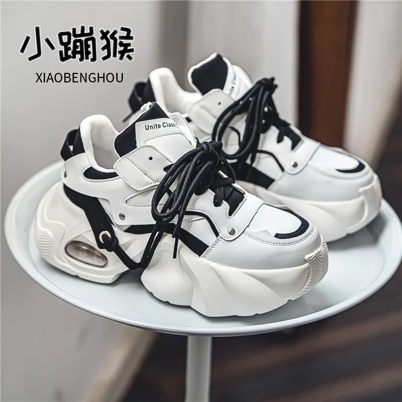 男鞋新款百搭防滑时尚耐磨运动潮鞋子男款厚底增高休闲老爹鞋5833