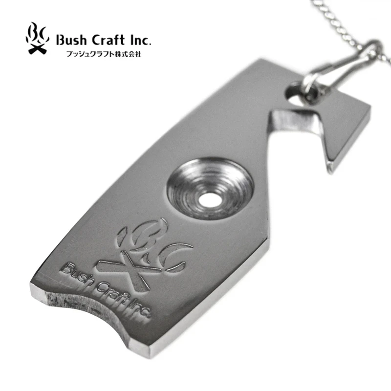 日本BushCraft正版授权 户外露营5合1火石前锋吊坠多功能求生用品