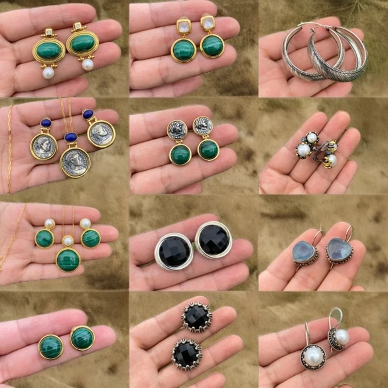 925银耳饰 925银耳环国外回流耳饰耳环耳钉复古宫廷风格法式