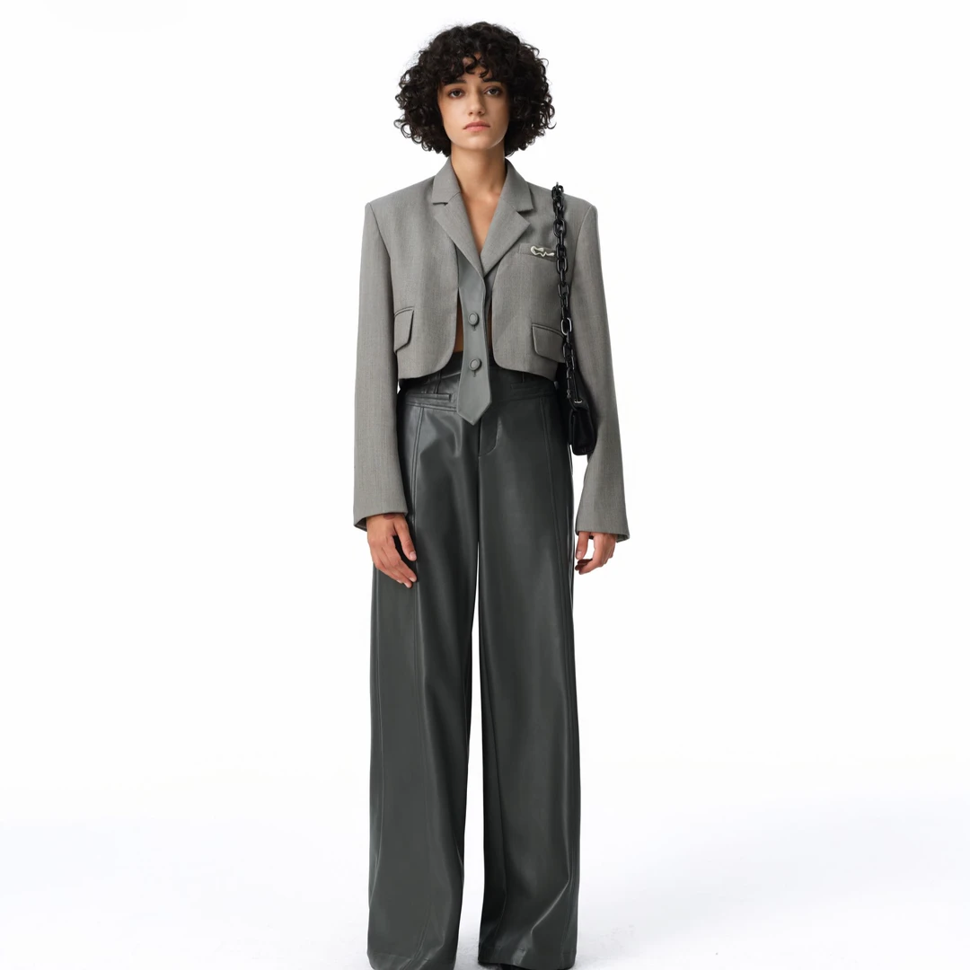 DI.AD【九月】时尚休闲灰色秋季宽松女士西装DC35556W4