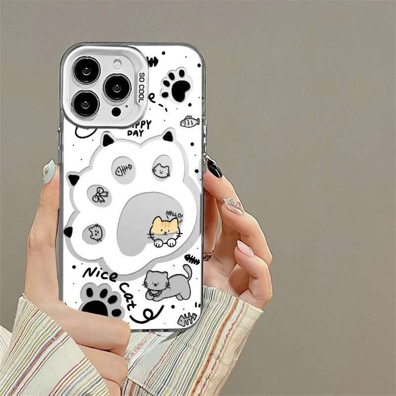 苹果15猫爪猫咪手机壳华为mate60proOPPOiQOOneo7红米k60全包防摔