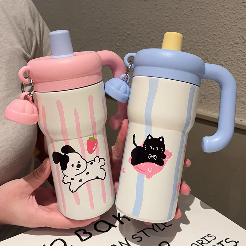 大容量吸管保温杯高颜值可爱女生款不锈钢保冷冰霸杯大容量网红款