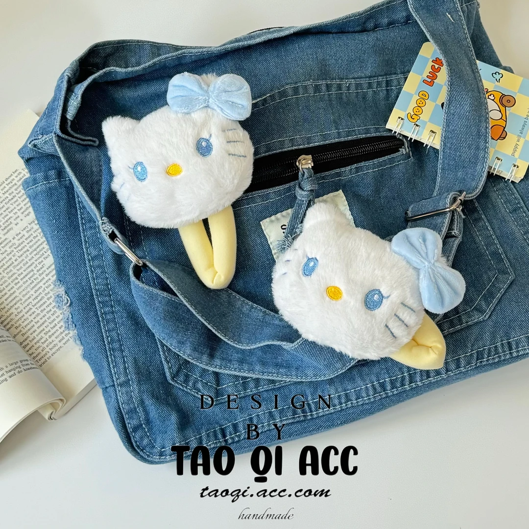 超大号!kitty发夹~毛绒蝴蝶结可爱少女KT猫咪BB夹发饰侧边夹头饰
