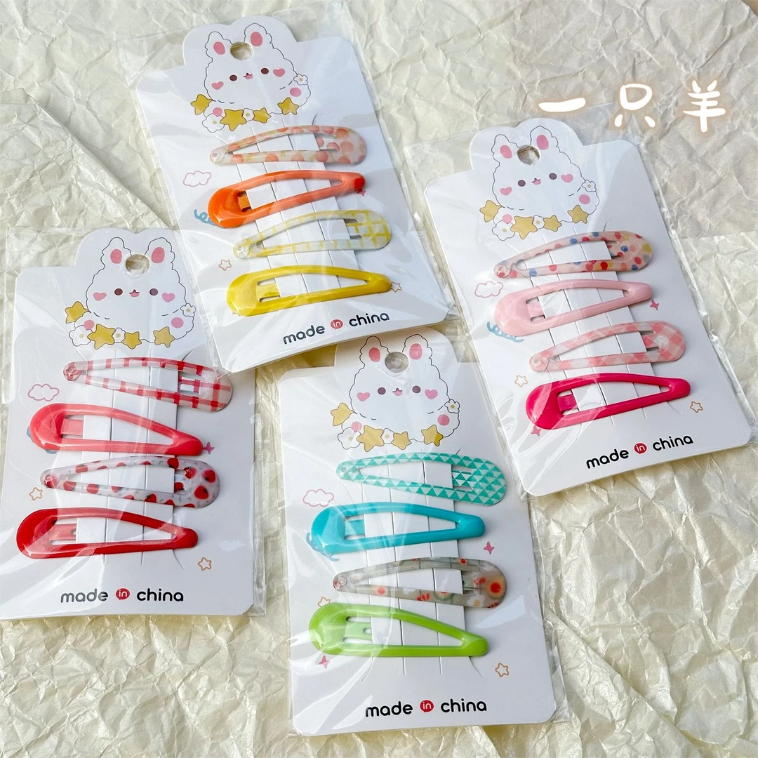 夏日的一抹清凉~4个装日韩水滴bb夹侧边刘海碎发夹子少女心发夹