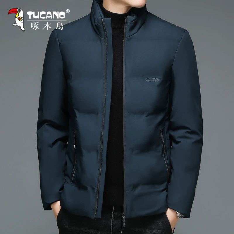 TUCANO/啄木鳥冬季休闲简约时尚立领保暖中年商务男士棉衣短款