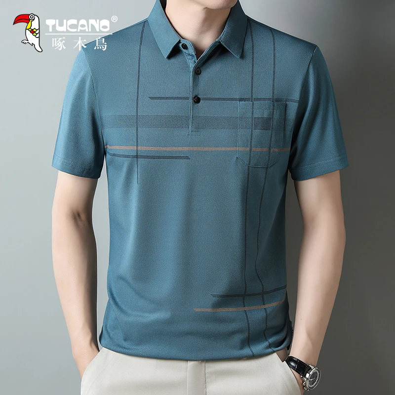TUCANO/啄木鳥常规夏季时尚夏季polo百搭男装休闲t恤翻领高档条纹