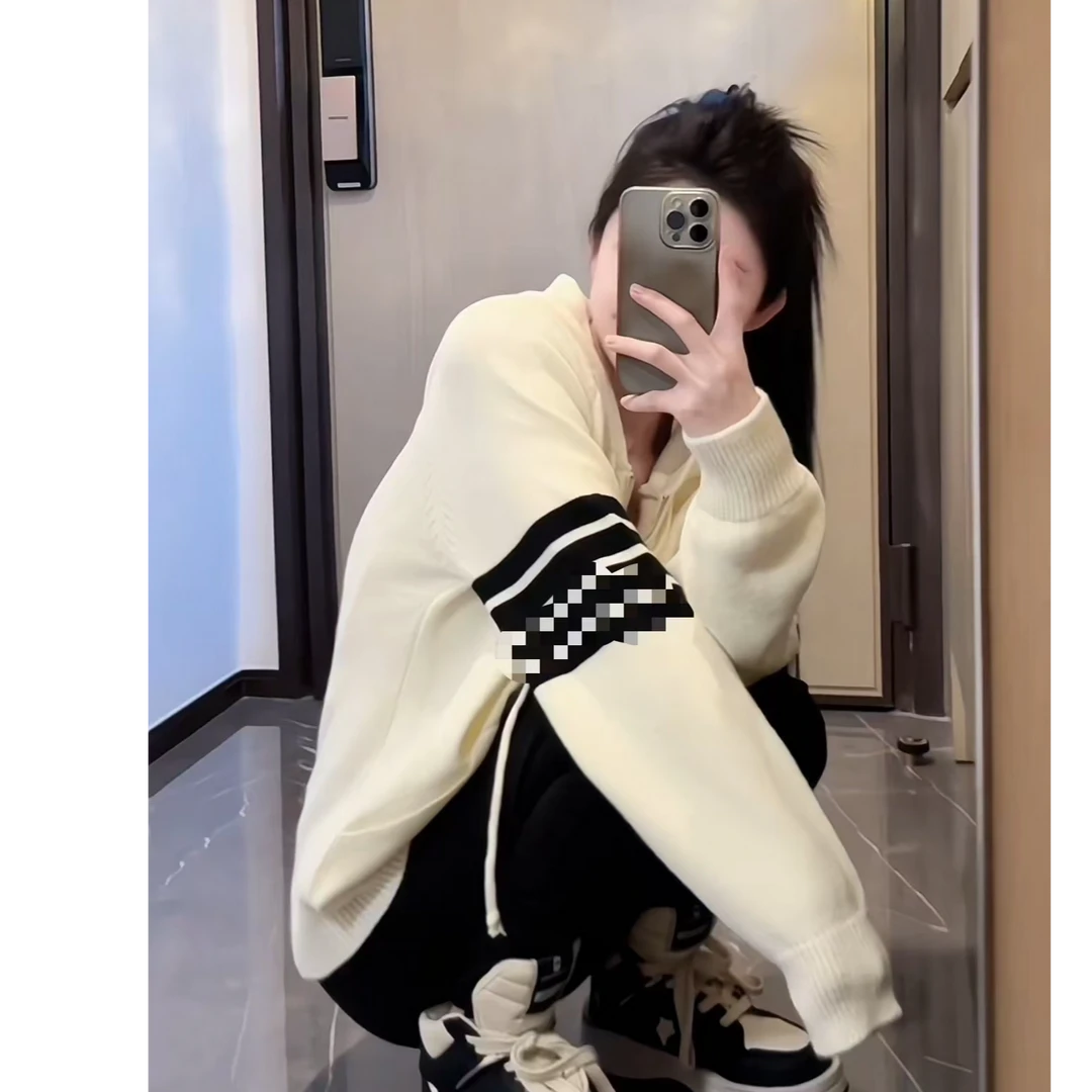 TB 宽松休闲毛衣帽衫外套 衣长63