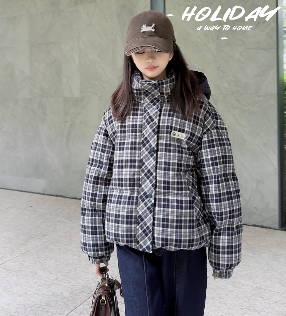 跳跳鱼童装  冬款洋气时髦棉服外套宽松连帽加厚冬装棉袄潮269243