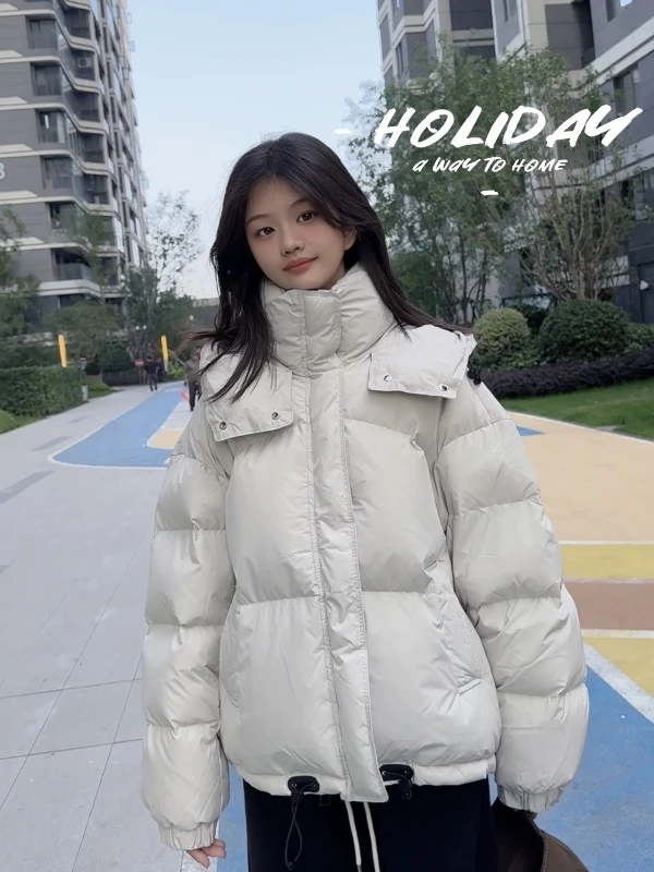 跳跳鱼童装 韩版冬款连帽羽绒休闲外穿宽松百搭外套269205