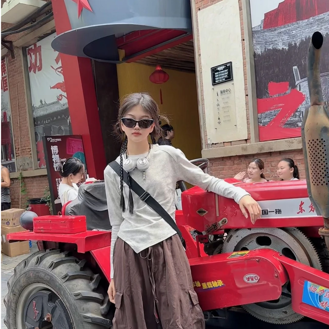 韩版2024秋季不规则百搭长袖T恤上衣打底衫女童269085