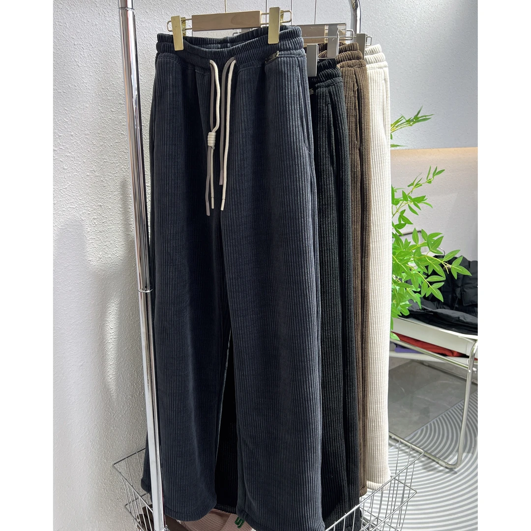 （加厚）冬季时尚韩版亲子高腰宽松灯芯绒简约百搭直筒裤0083246