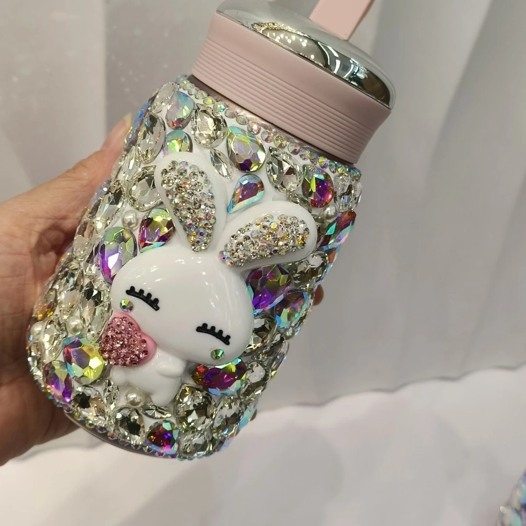 手提电镀盖大奥钻食品级304不锈钢真空保温男女学生水杯礼瓶新款