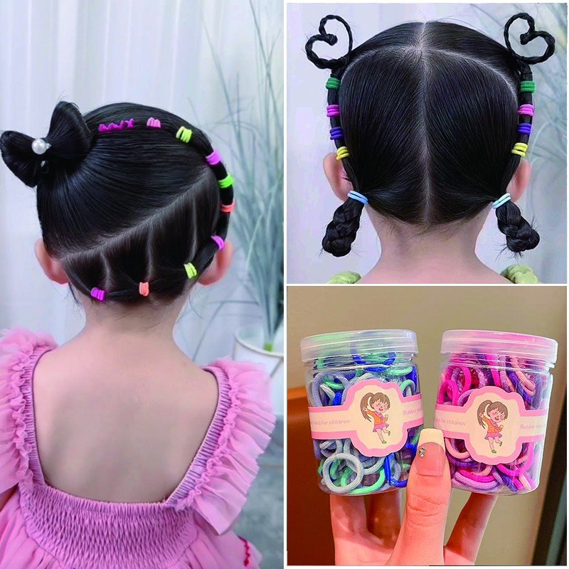 儿童皮筋不伤发女童小号发圈宝宝扎辫子高弹拇指发绳直径约2厘米