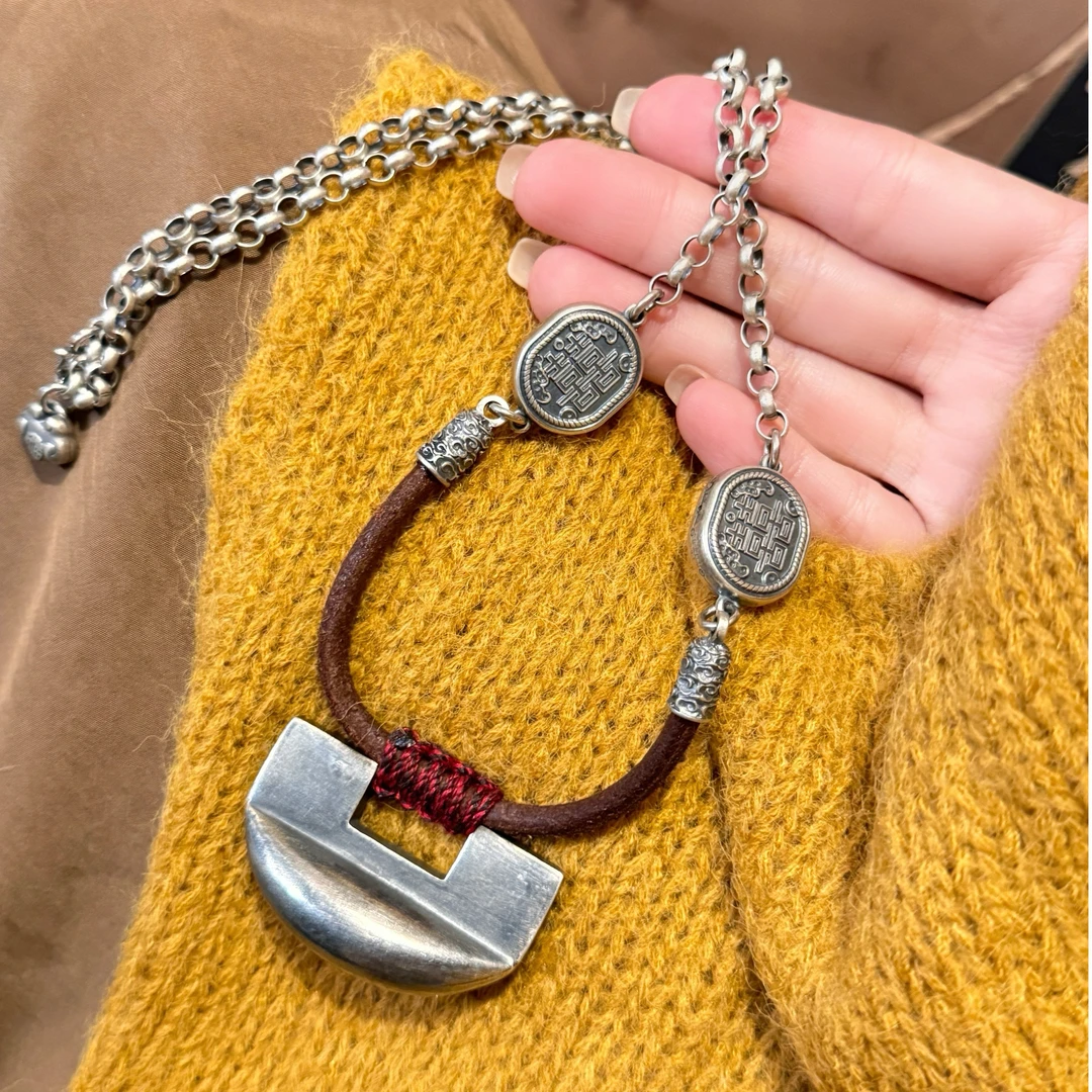 吊坠925银 925银项链吊坠（大号净面锁）