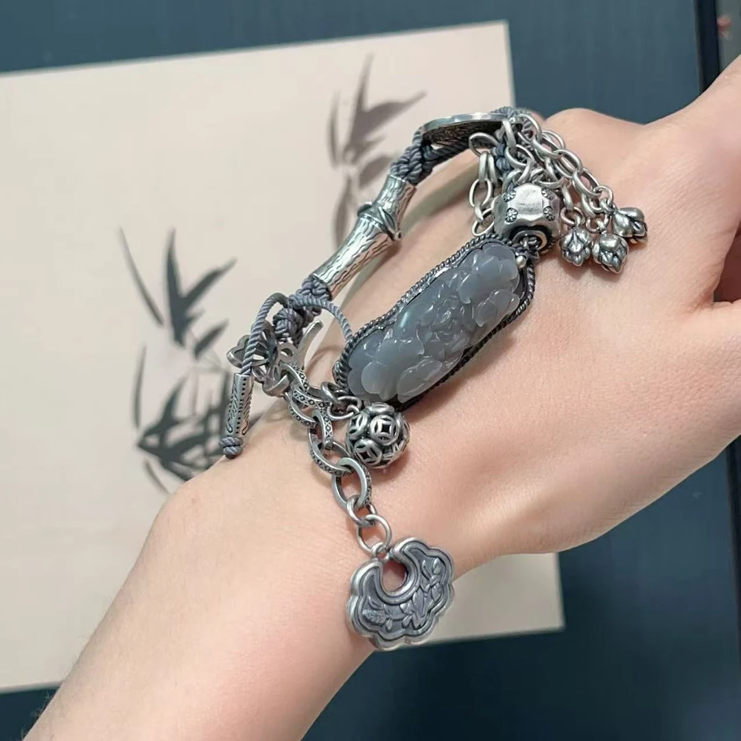 肖肖分享 925银 和田玉手链【江南烟雨】