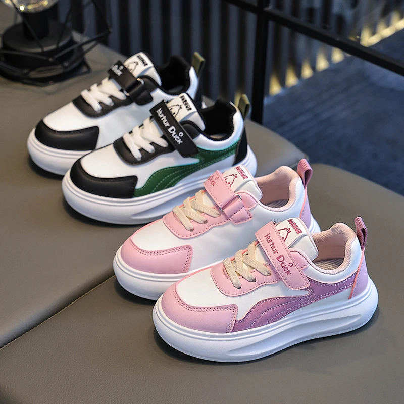 儿童运动鞋2025春季新款女童板鞋休闲皮面童鞋男童鞋子轻便跑步鞋