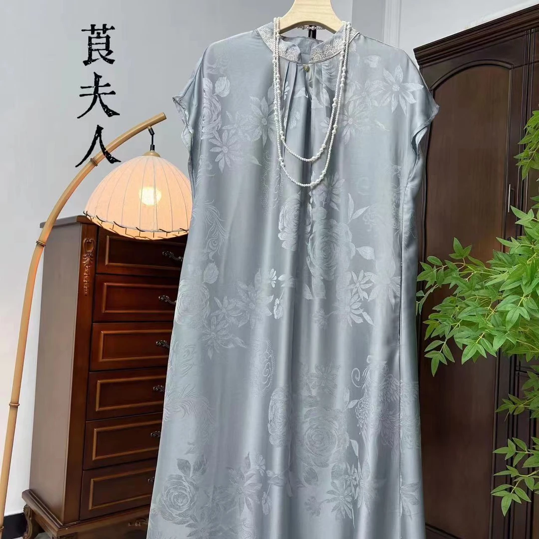 新中式改良旗袍连衣裙宽松连衣裙-5193