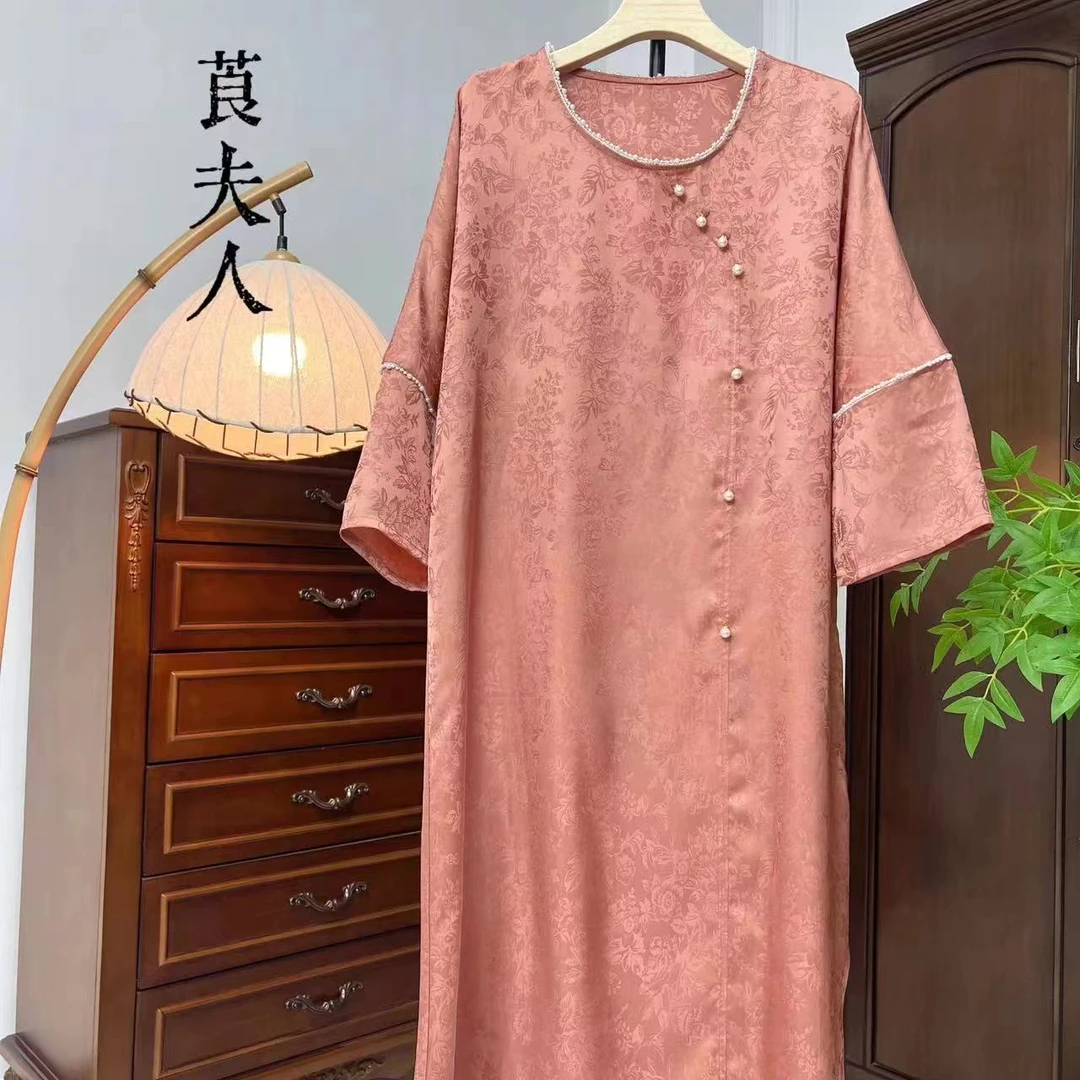 新中式改良旗袍连衣裙宽松连衣裙-8067