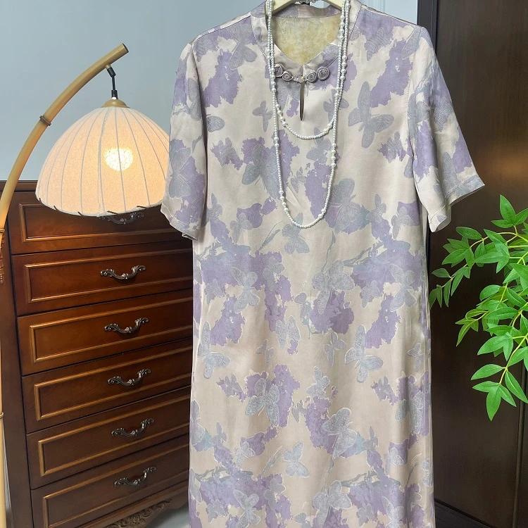 新中式改良旗袍连衣裙宽松连衣裙-5225