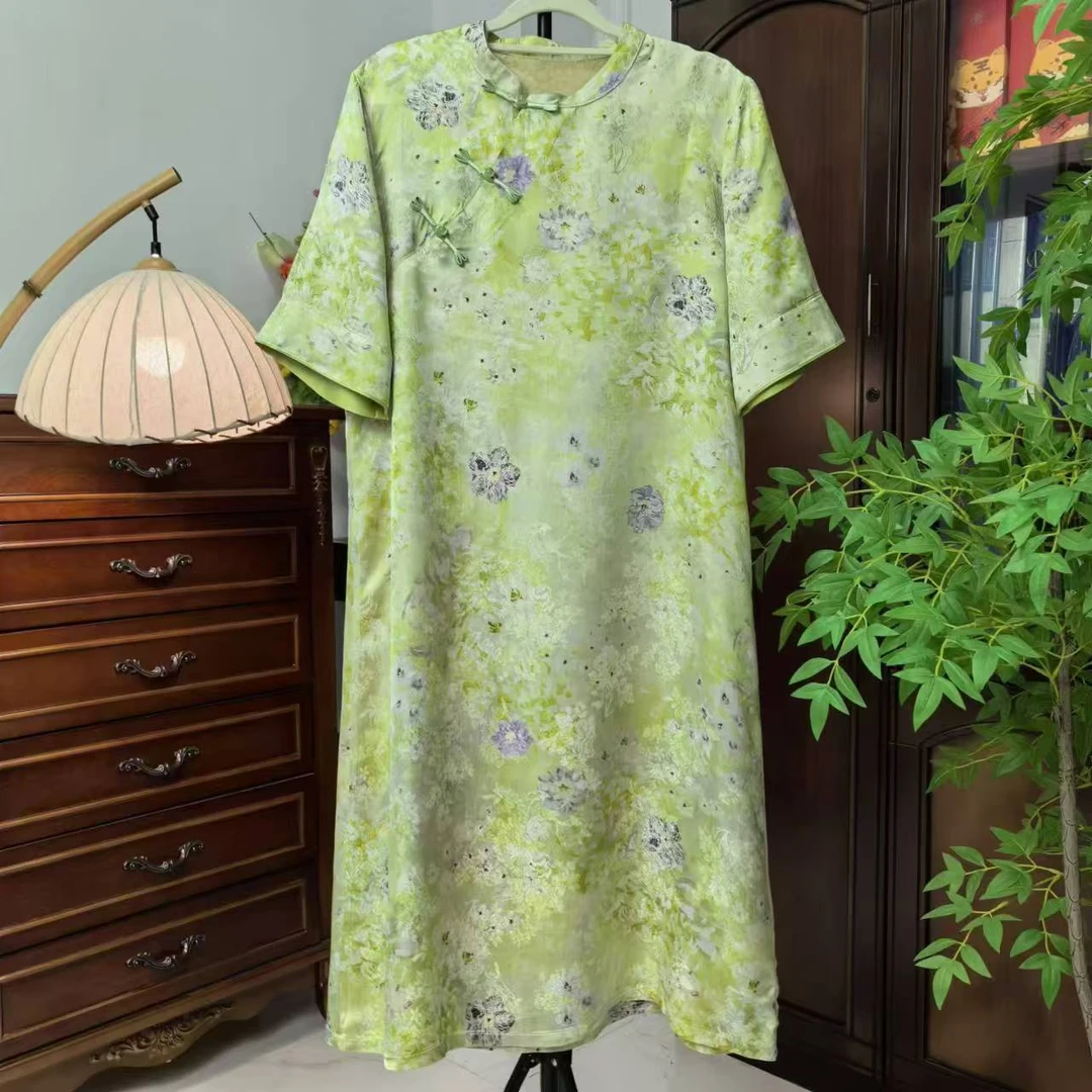 新中式改良旗袍连衣裙宽松连衣裙-8159