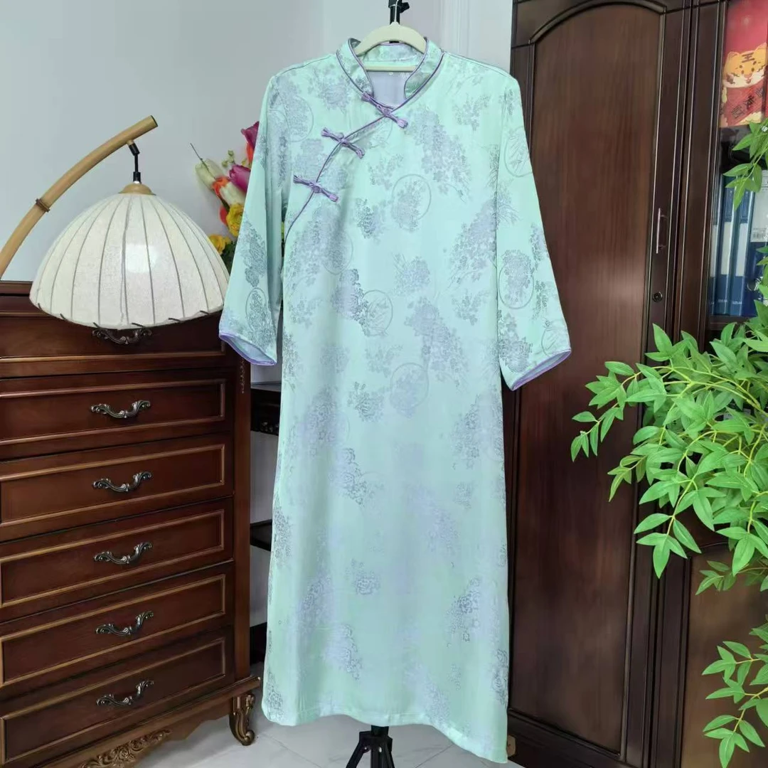 新中式改良旗袍连衣裙宽松连衣裙-5192