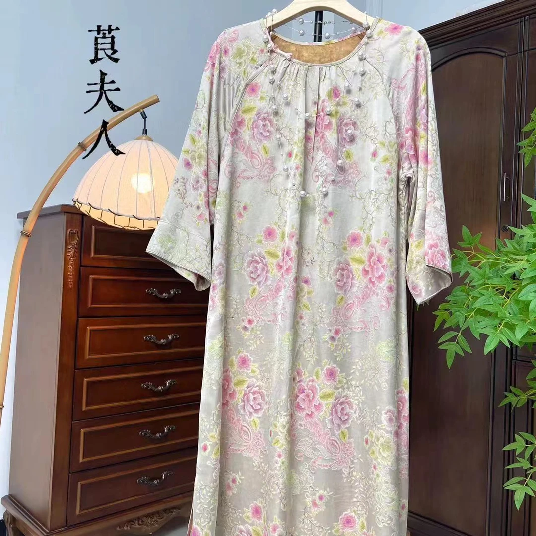 新中式改良旗袍连衣裙宽松连衣裙