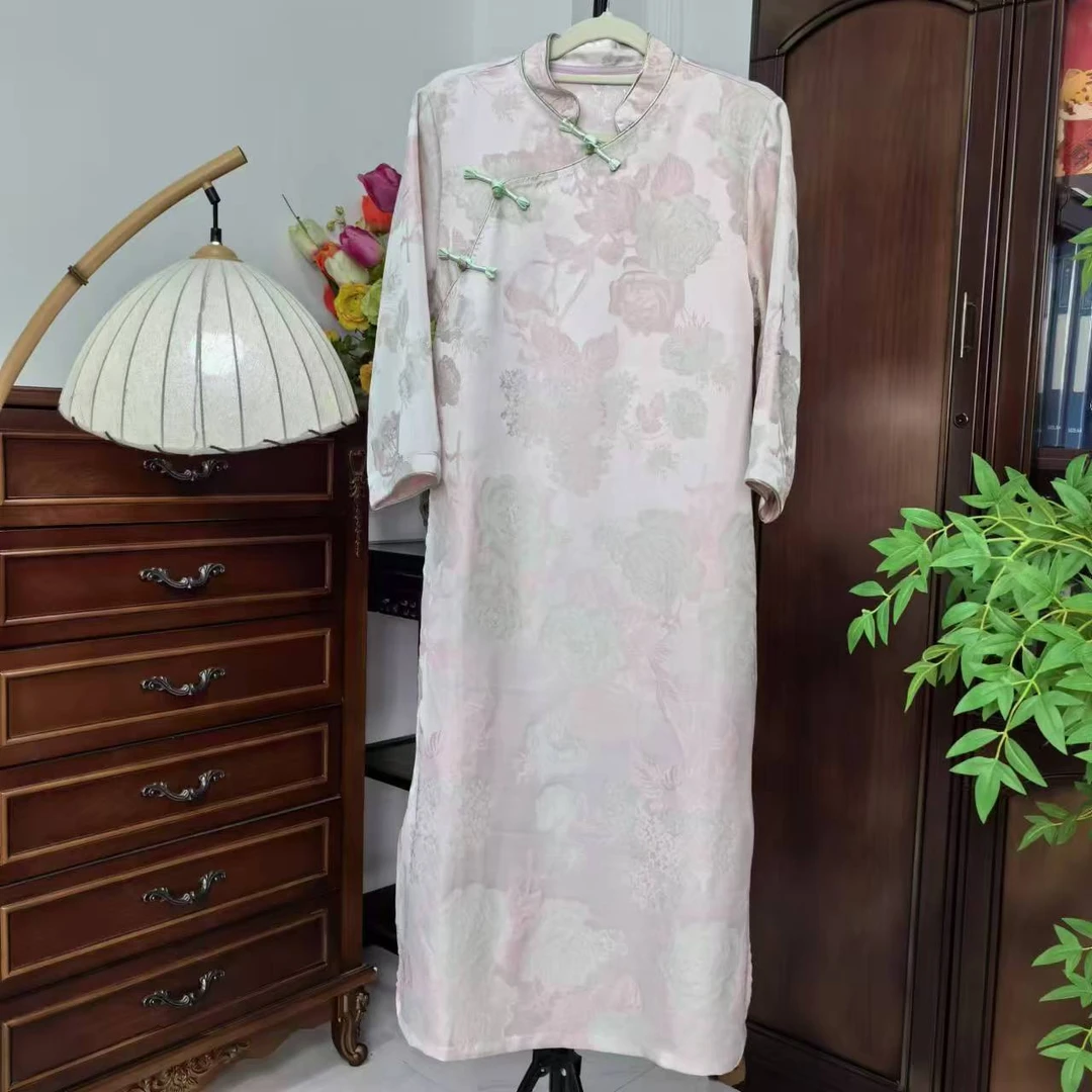 新中式改良旗袍连衣裙宽松连衣裙-8122