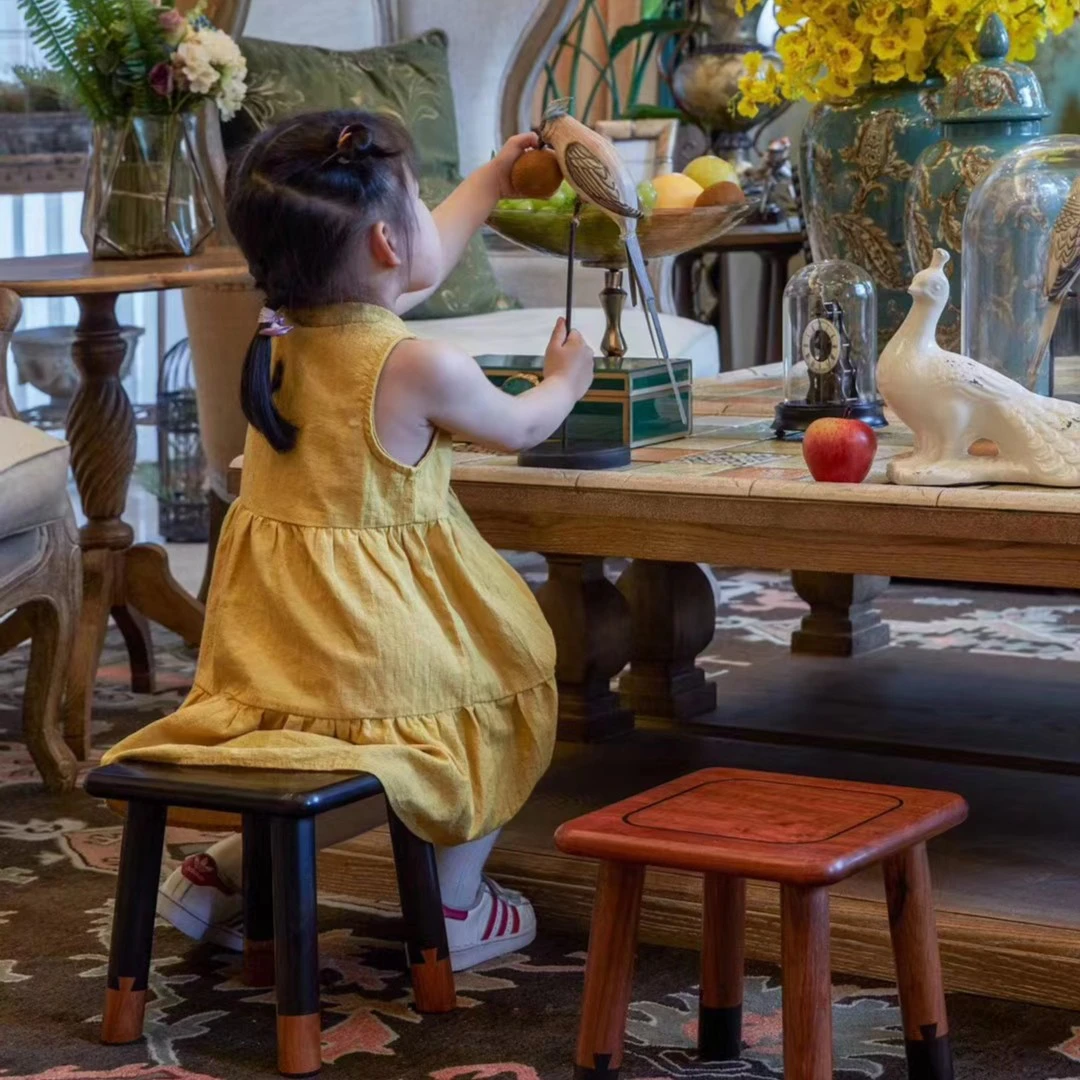 缅花燕尾如意小板凳中式家用