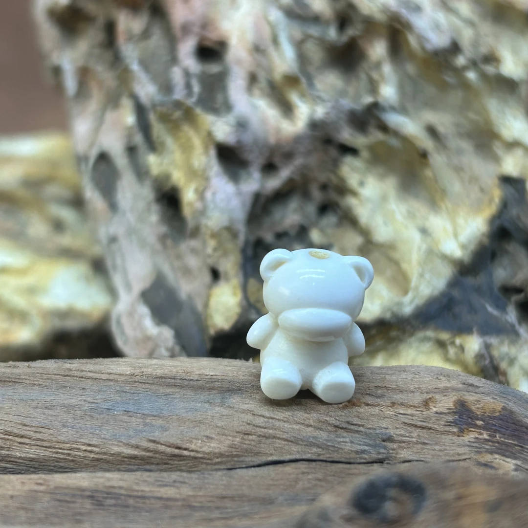 【再序】精品原色雕刻猛犸牙 维尼熊DIY配饰约14*12*10mm