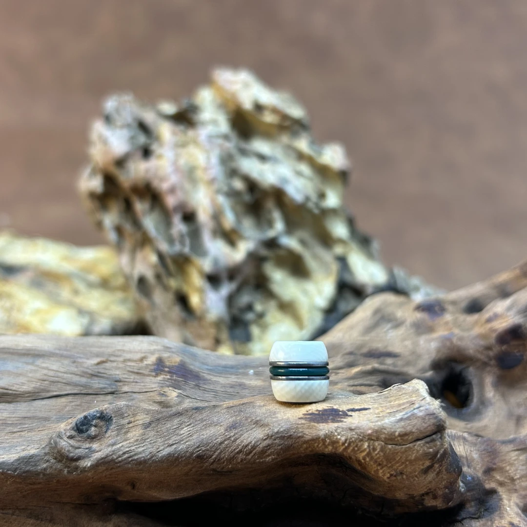 【一诺】精品原色雕刻猛犸牙  直切汉堡珠DIY配饰约10mm