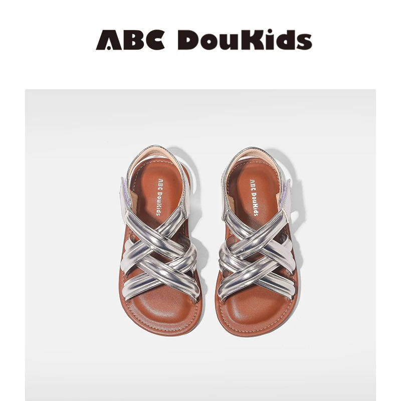 ABC Doukids女童公主鞋2025春夏季新款 小女孩罗马凉鞋魔术贴软底