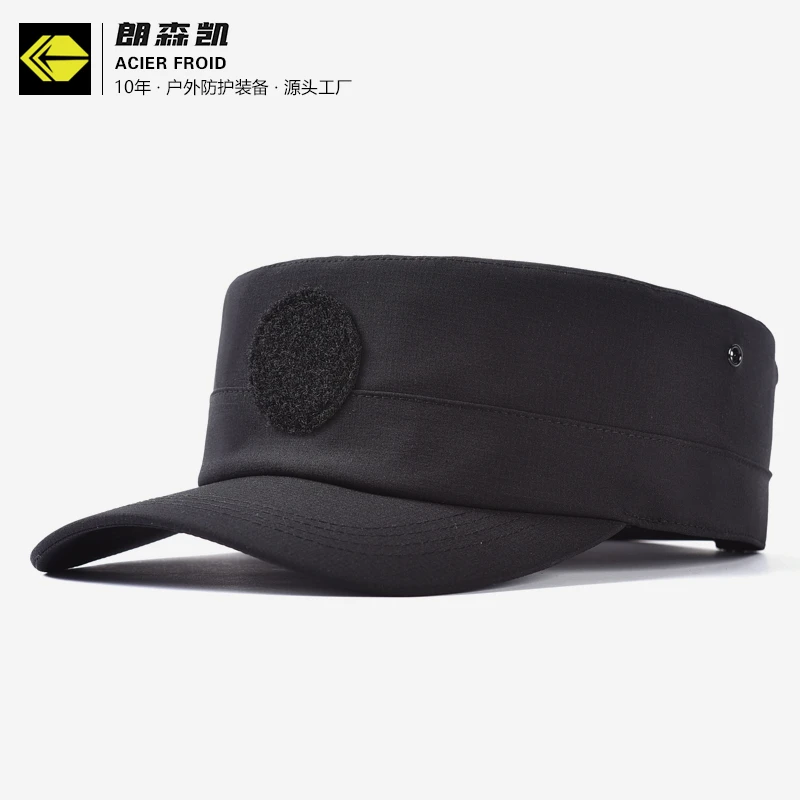 朗森凯夏季速干平顶帽战术作训帽物业保安帽救援队户外教官帽